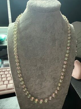 Iridescent Glass Bead Necklace